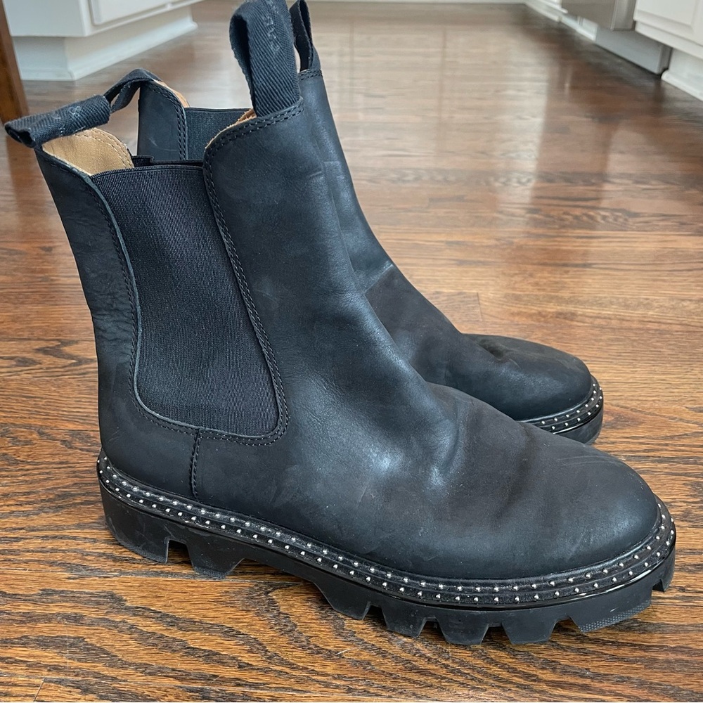RAG & BONE Quest Black Leather Chelsea Boots